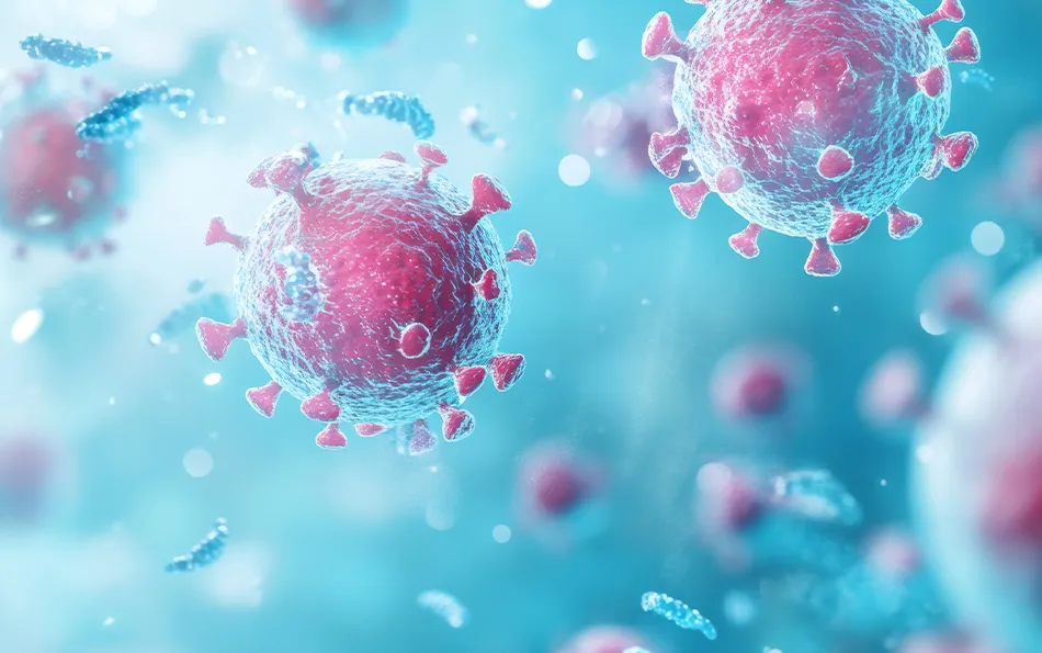 Pilzinfektion Ursachen Risiken schwaches Immunsystem Schema Darstellung Virus